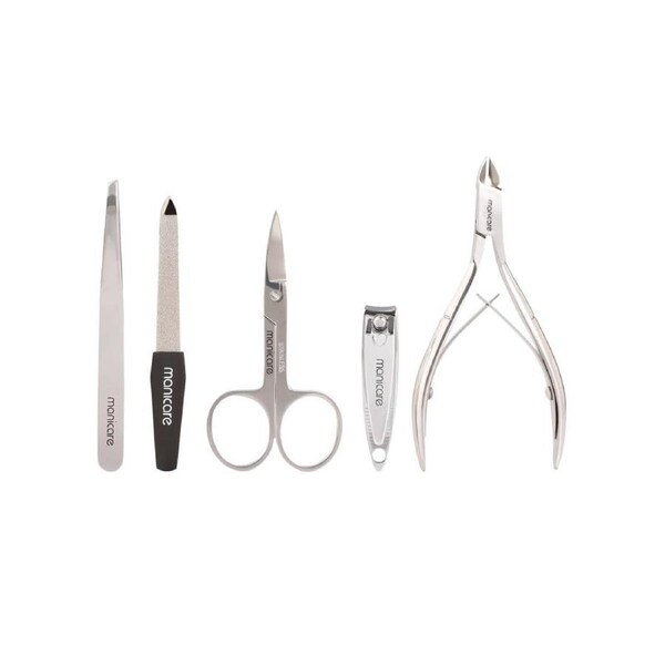 Manicare 5 Piece Grooming Set in Travel Storage Case Manicure/Pedicure/Nail Clipper Kit
