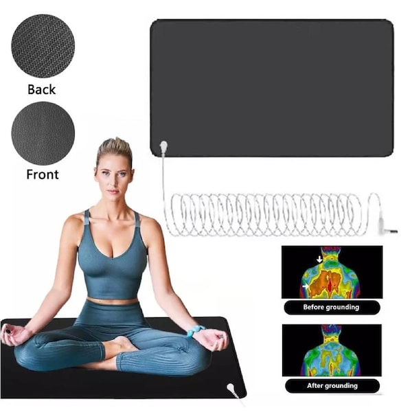 OZNALA 30*60cm Earthing Mat Kit Grounding Mat EMF Shielding Therapy With AU Plug Cord Universal For Better Sleep Wellness Yoga And Meditation