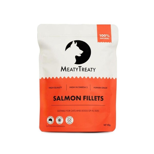 Meaty Treaty Freeze Dried Australian Salmon Fillet Cat & Dog Treats 80g