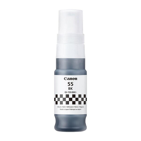 Canon GI55 Black Ink Bottle 3000 Pages Spill Resistant Bottle Design GI-55BK