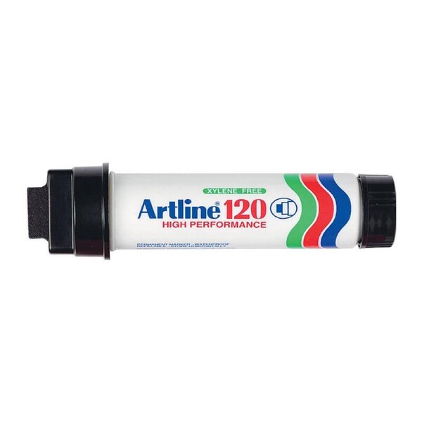 Artline 120 Permanent Marker 20mm Wedge Black Bx6