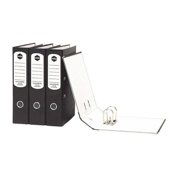 Marbig Lever Arch File Foolscap Black