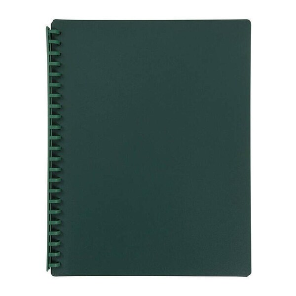Marbig Refillable Display Book 20 Pocket Dark Grn