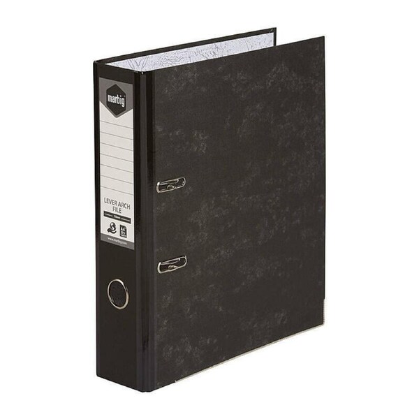 Marbig L/Arch File A4 Reinforce Spine Black Mottle
