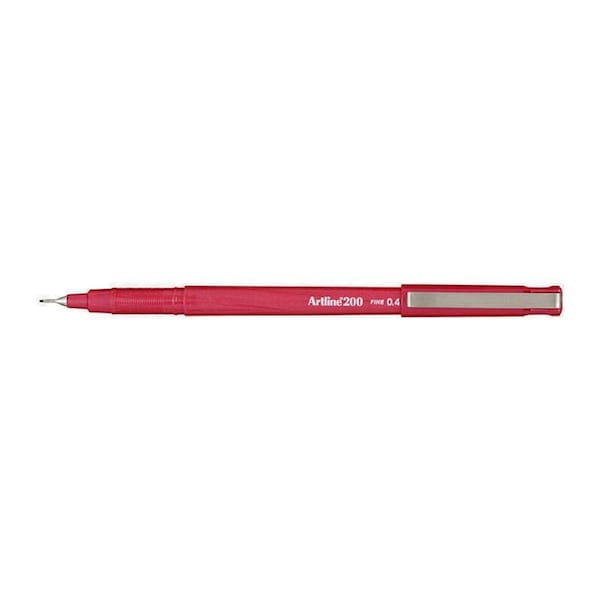 Artline 200 Bright Fineliner Pen 0.4mm Red Bx12