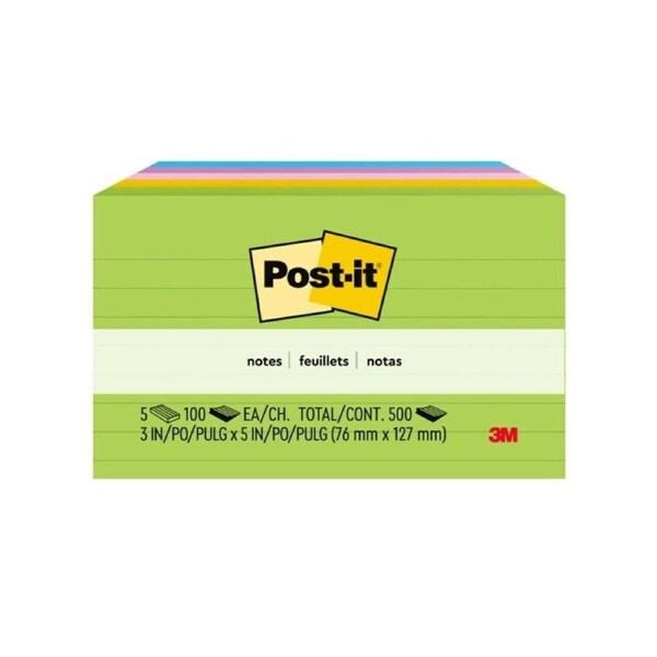 Post-It Lined Notes Jaipur 76 x 127mm 5-Pack