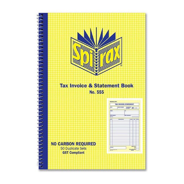 Spirax 555 Invoice & Statement Bk 207X144 S/O Pk10