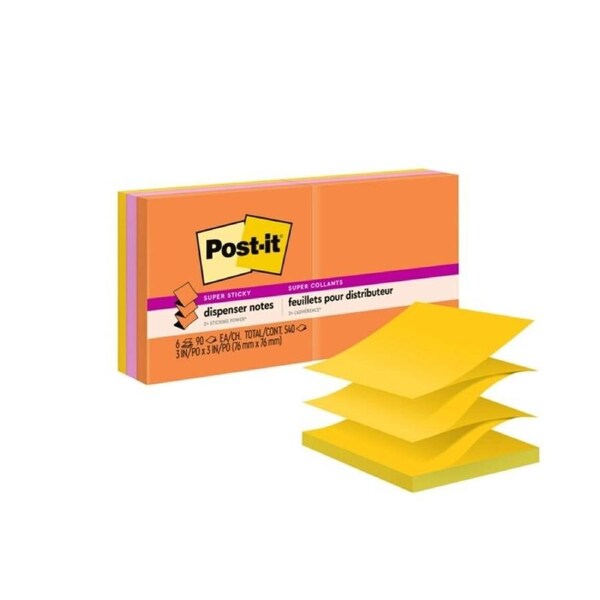 Post-It Super Sticky Pop-up Notes Rio De Janeiro 76 x 76mm 6-Pack