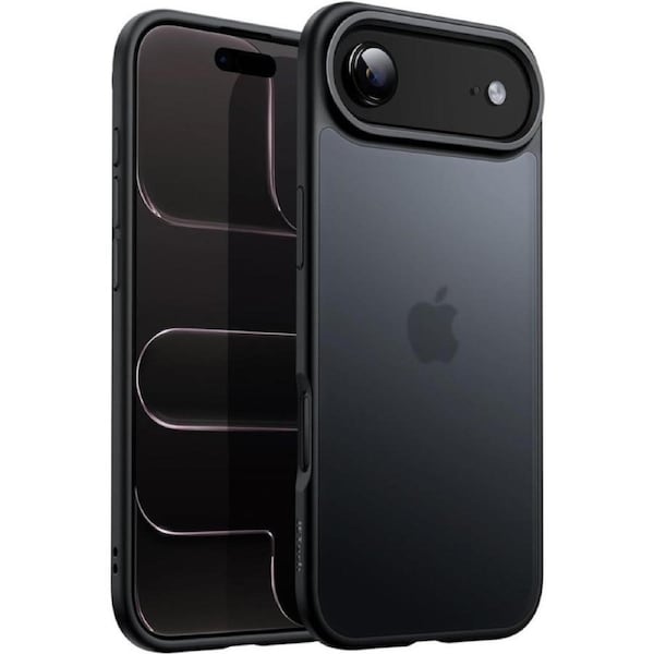 JETech Matte Case for iPhone 17 Air, Shockproof Military Grade Drop Protection, Frosted Translucent Back Minimalist Phone Cover, Anti-Fingerprint, 6.5-Inch Display (Black)