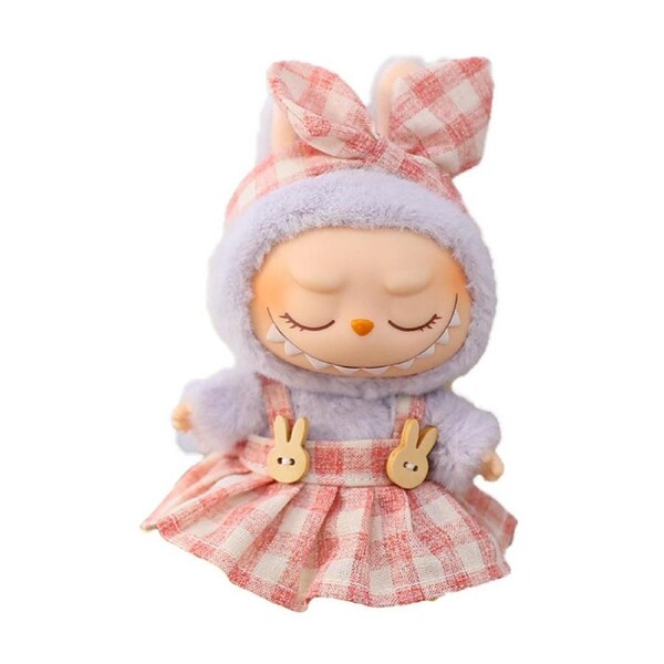 Nevenka Plush Doll Clothes Set Fashion Chic Outfit with Accessories for 6.7inch Doll-LightOrange