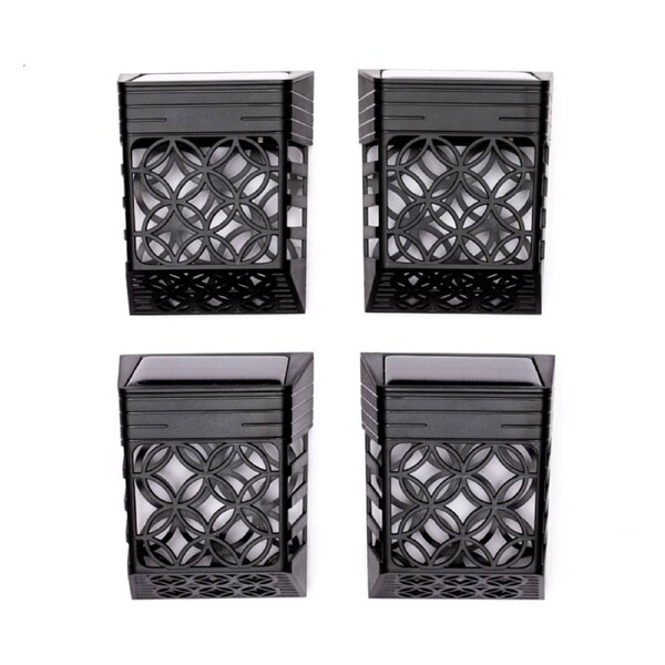 Patterned Solar Wall Light - 1LED - 4 Pack - ORBIT