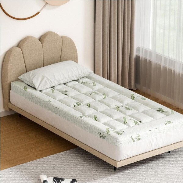 Mattress Topper Pillowtop Bamboo 7.5cm Single