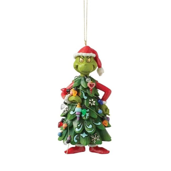 Dr Seuss The Grinch by Jim Shore - Grinch Dressed as Tree Hanging Ornament