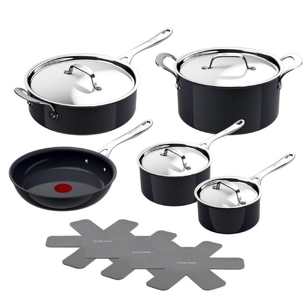 Tefal Jamie Oliver Ceramic Enjoy 5 Piece Cookware Set with Pan Protectors