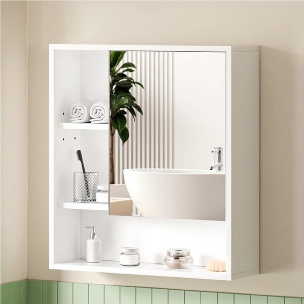 Cefito 560mm Bathroom Mirror Cabinet Mirrored Medicine Adjustable Shelf Wall Mounted White