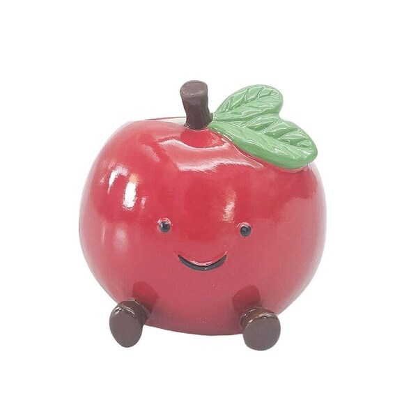 Urban Ceramic Annie Apple Friends Vessel Decorative Storage Vase 10x11cm Red