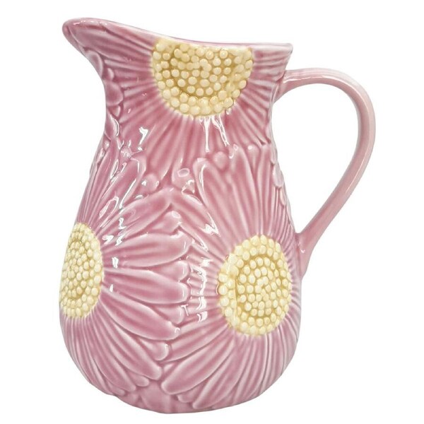 Urban Ceramic Flower Pitcher Beverage Serving Jug 20x17cm Pink