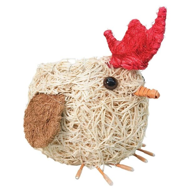 Urban Coconut Fibre Husk Chicken Outdoor Planter Pot 18x15cm White