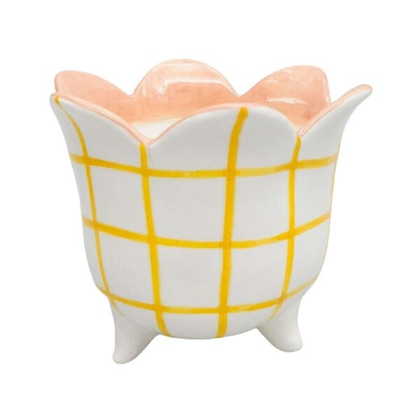 Urban Ceramic Halcyon Outdoor Planter Pot 15x13cm Peach/Yellow