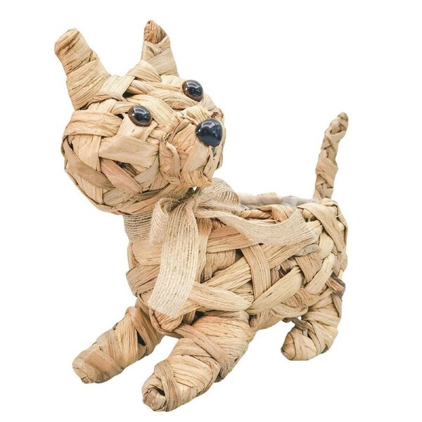 Urban Coconut Fibre Woven Cat Outdoor Planter Pot 25cm Natural