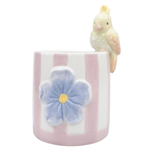 Urban Ceramic Perdy Parrot Outdoor Planter Pot 20x13cm Pink/Blue