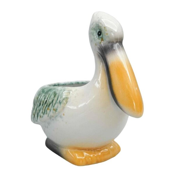 Urban Ceramic Reef Pelican Outdoor Planter Pot 17x11cm White