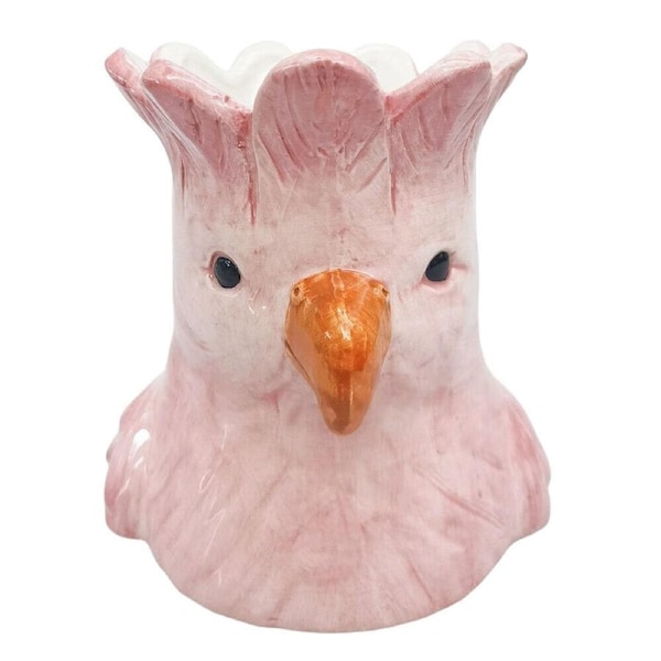 Urban Ceramic Perdy Parrot Outdoor Garden Planter Pot 14x13cm Pink