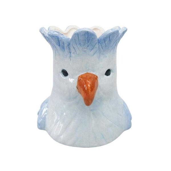 Urban Ceramic Perdy Parrot Outdoor Garden Planter Pot 14x13cm Blue