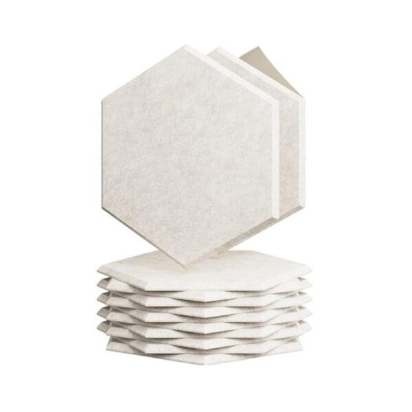 iDeer Life Acoustic Foam 12PCS Sound Absorbing Panels Wall Tiles (Hexagon Shape- Sand)