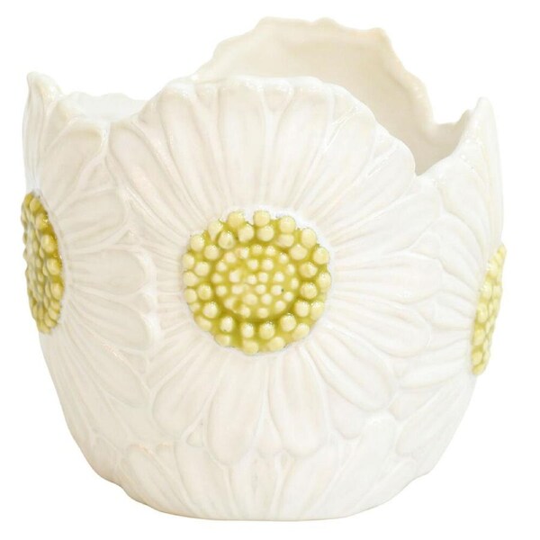 Urban Ceramic Flower Outdoor Garden Planter Pot 12x14cm White