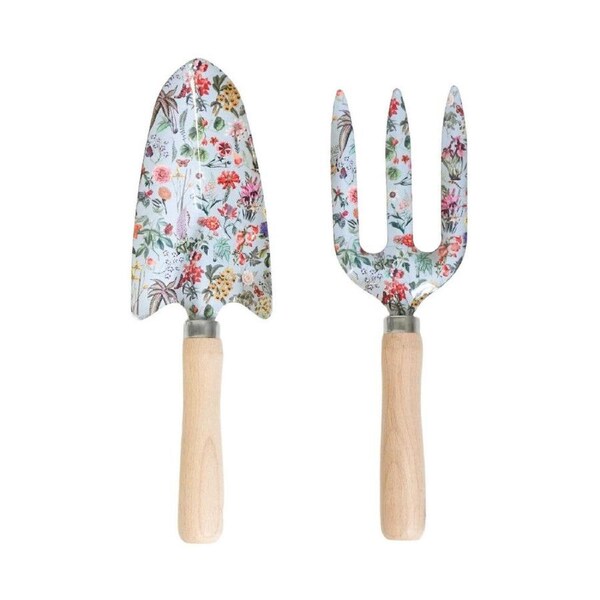 2pc Urban Metal/Timber Botanicals Gardening Tools Set 29cm Blue
