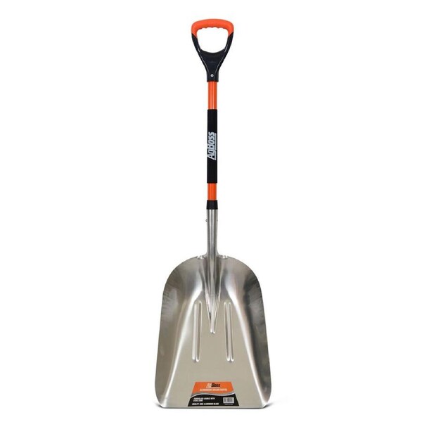 AgBoss Aluminium Grain Shovel With Fibreglass D Handle Orange and Black
