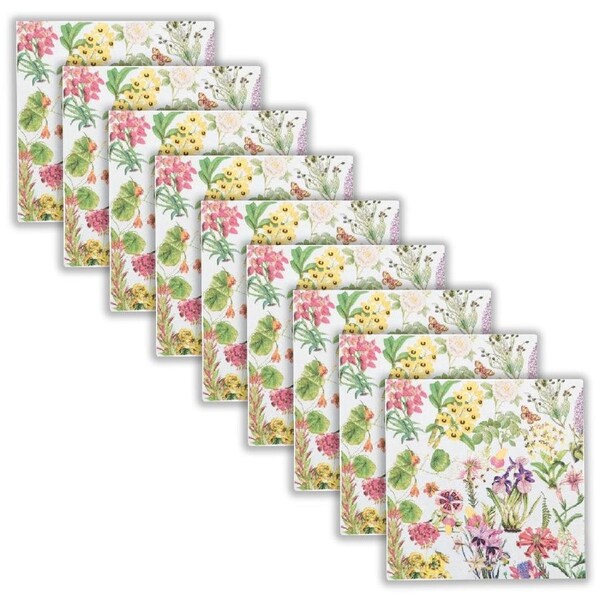 9x 20pc Urban Botanicals Paper Napkins Serviette Set 33x33cm Blue