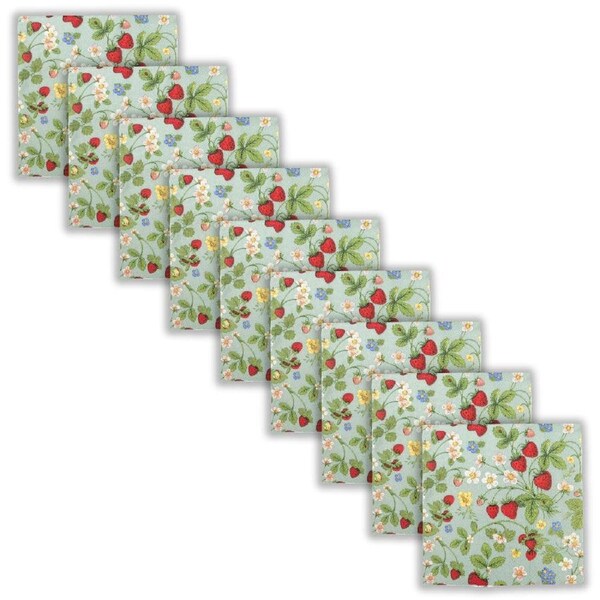 9x 20pc Urban Strawberry Field Paper Napkins Serviette Set 33x33cm Green