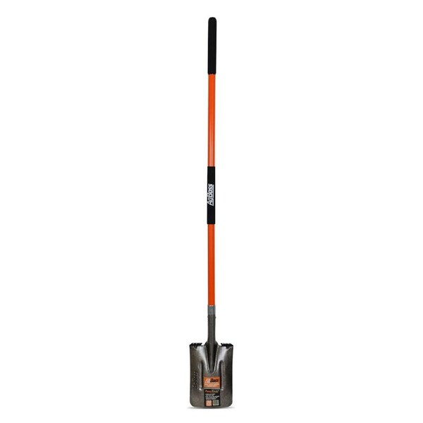 AgBoss Post Hole Shovel Square With Long Fibreglass Handle Orange