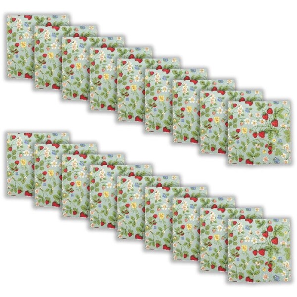 18x 20pc Urban Strawberry Field Paper Napkins Serviette Set 33x33cm Green