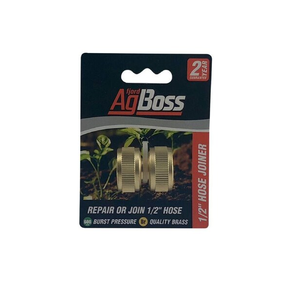 AgBoss Durable Brass Gardening And Hose Mender/Joiner 1/2 Inch