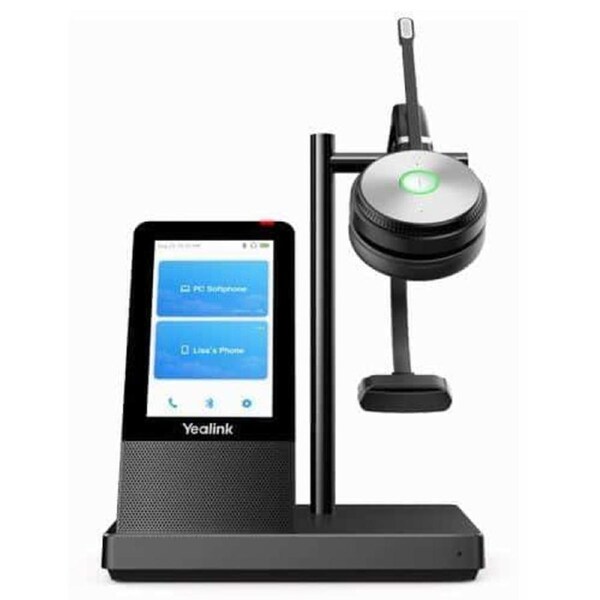 Yealink WH66 Mono UC DECT Wireless Headset With Touch Screen, Busylight On Headset, Leather Ear Cushions - WH66-M-UC