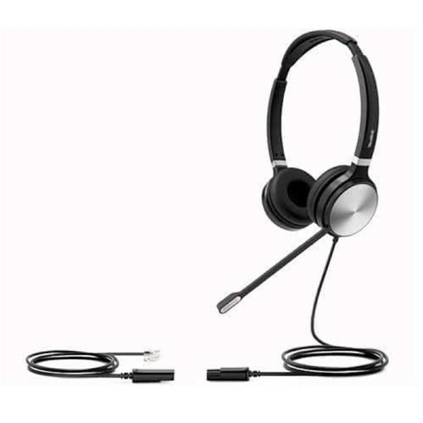 Yealink YHS36 Dual Wideband Headset for IP phone, Binaural Ear, RJ9 Headset Jack, Noise-canceling Microphone, Hearing Protection, Leather Ear Cushions