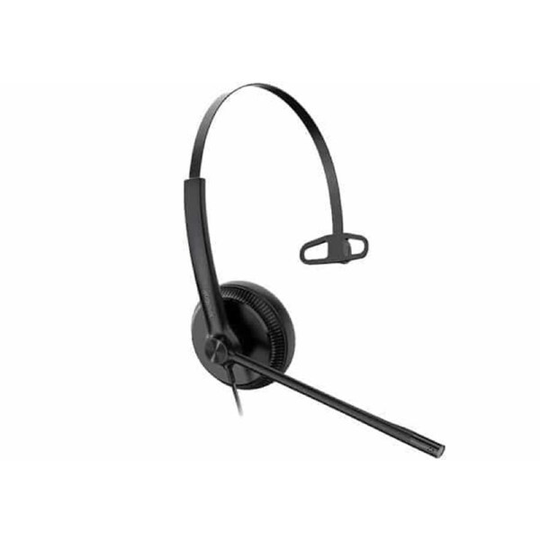 Yealink YHS34 Mono Wideband Noise-Canceling Headset, Monaural Ear, RJ9, QD Cord, Leather Ear Piece, Hearing Protection