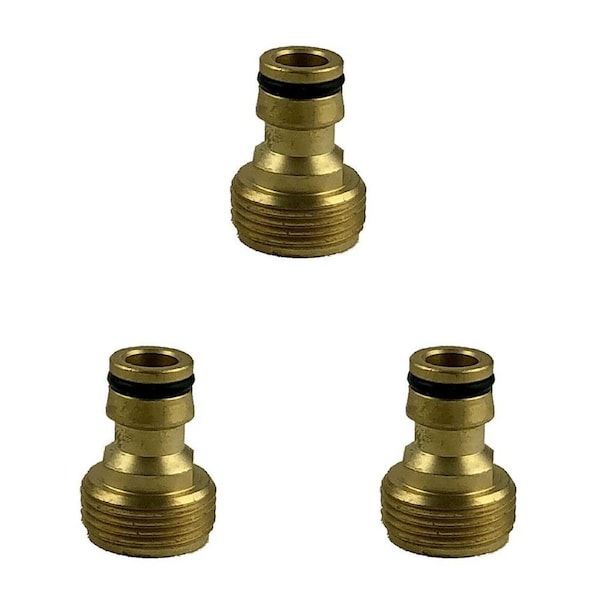 3PK AgBoss Brass Male Adaptor to Sprinklers and Spray Gun 3/4 Inch