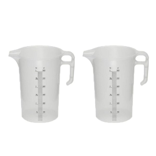 2PK AgBoss PourMaxx Chemical Resistant Industrial Measuring Jug 3L