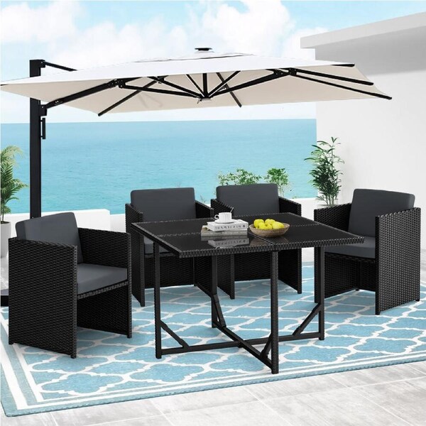 ALFORDSON Outdoor Dining Set 5 PCS Patio Rattan Furniture