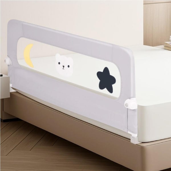 Advwin 180cm Folding Baby Bed Rail Height Adjustable Kids Safety Bed Rail Toddler Protect Guard