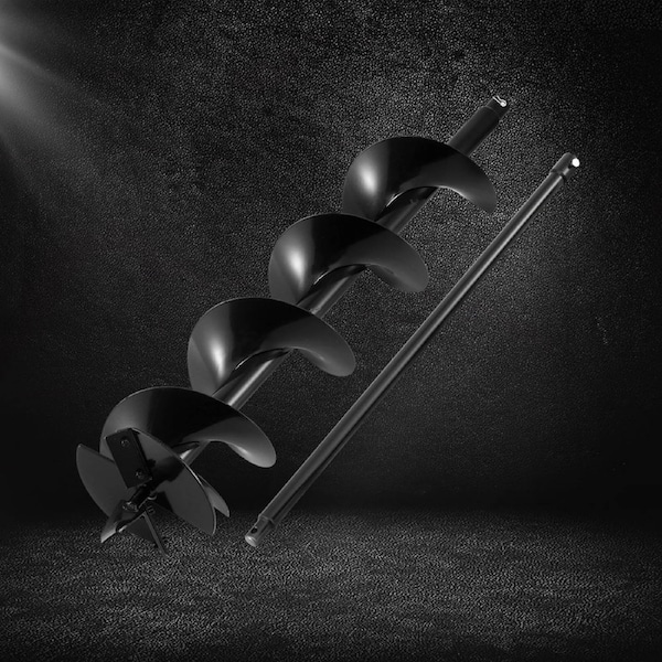 Giantz Post Hole Digger Auger Drill Bit 200mm with 80cm Extension Shaft Carbon Steel Black