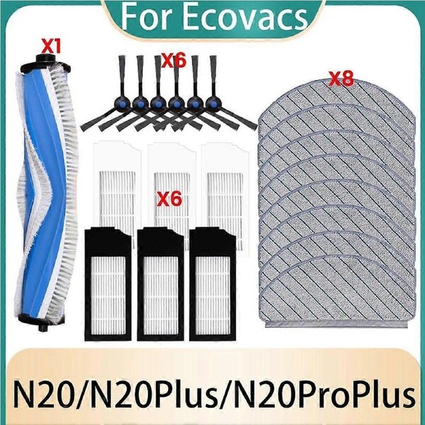 Accessories Kit for N20Pro Plus/N20Plus/N20 Vacuum Spare Parts Roller Brush Side Brush Filter Mop Cloths