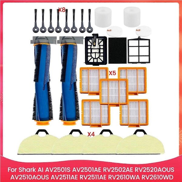 Main Brush Roller Foam Filters for AI AV2501S AV2501AE RV2502AE AV2510AOUS AV2511AE RV2610WA Vacuum Cleaner Parts