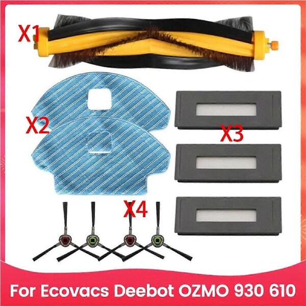 For OZMO 930 610 Robot Vacuum Cleaner Main Side Brush Filter Mop Cloth Vacuum Accessories Kit