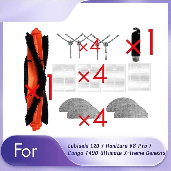 14Pcs for L20 / V8 Pro / 7490 Ultimate X-Treme Sweeping Robot Cleaner Parts Replacement