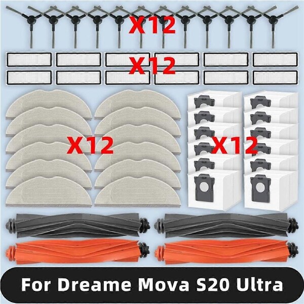 For S20 Ultra / RLM71CE Spare Parts Main Side Brush Hepa Filter Mop Pad Dust Bags Accessories
